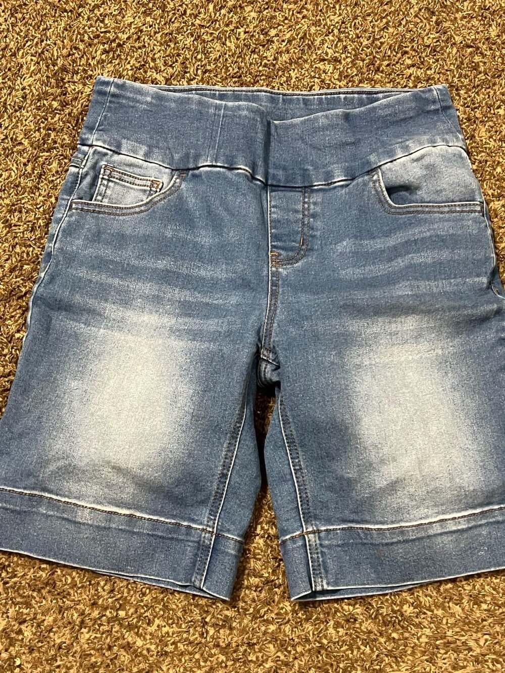 Counterparts Hi-Rise Denim Shorts with Elastic Waistband, Size 4